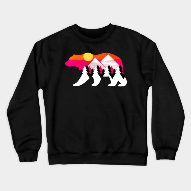 California Wild Bear Crewneck Sweatshirt by mijumiART